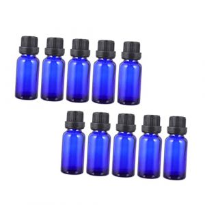 Happyyami Lot De 12 Bouteilles D'&eacute;chantillons En Verre Bleu 20 Ml Grosse Ouverture Et Bouchon Herm&eacute;tique, Bouteilles Portables Pour Huiles Essentielles, Parfums Et Voyage (Liunmiao, neuf)