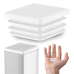 EMFA Bouchon Tube Carré 25x25 mm Blanc – Embout à Lamelles en Plastique – Capuchon 2,5x2,5 cm – Lot de 50 (EMFA GmbH, neuf)