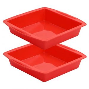 Litinliv 2 Pi&egrave;ces Moule a Gateau Silicone, Cuisson Moules &agrave; G&acirc;teaux Carr&eacute; Silicone, Antiadh&eacute;sif Moule R&eacute;utilisables pour Gateau, P&acirc;tisseries, Moule &agrave; G&acirc;teau en Couches, F&ecirc;te, 26 x 24 x 6 CM (Zbuddhism, neuf)