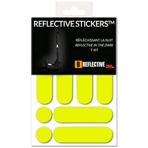 B REFLECTIVE - Kit Stickers Bandes R&eacute;fl&eacute;chissants Trottinette & EDPM - Autocollants 3M Technology&trade; - Haute Visibilit&eacute; - Discret & Design - Adh&eacute;rence maximale - Jaune Fluorescent (VFACTORY, neuf)