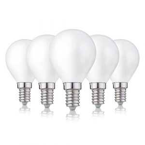 hellum 208207 Lot de 5 ampoules LED E14 2,5 W blanc chaud en forme de goutte avec filament LED de 250 lumens E14 vintage remplace une ampoule à incandescence de 25 W, G45 2700 K blanc chaud mat (Hellum Direkt, neuf)