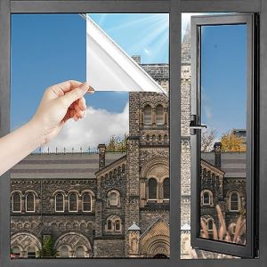 HOMTOL Film Miroir pour fenêtre Film occultant Fenêtre Anti Regard Anti Chaleur Anti UV sans Tain Protection de la Vie privée pour Meubles Maison Bureau 60x200cm (weshday, neuf)