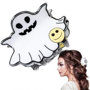 Pince à cheveux fantôme d'Halloween, pince à cheveux d'Halloween - Crabe de cheveux,Clip de queue de cheval drôle décoratif à tenue forte pour femmes, filles, , adoles (xaiulke, neuf)