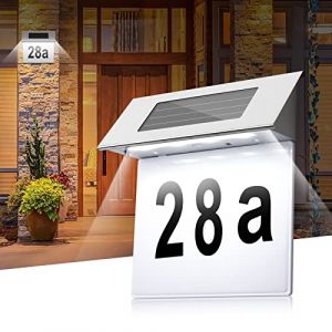 Jasfyee NuméRo de Maison ExtéRieur Solaire, Argent Ip44 éTanche NuméRo de Maison ExtéRieur, Acier Inoxydable + Abs NuméRo de Maison NuméRo de Maison Adapté à La Maison, Au Bureau, Au Jardin, à La Cour (discipline poetry, neuf)