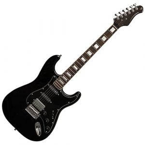 Stagg SES-60 BLK - Guitare électrique - corps en aulne massif - noire (MusicScout, neuf)