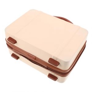 HAPINARY Maquillage R&eacute;tro Organisateur De Maquillage Pour La Vanit&eacute; Bagages &agrave; Main Pour Les Femmes Sac De Maquillage Portable Mini-valise Trousse De Maquillage Vintage Beige Mat&eacute;riau Abs (Gan Gardner, neuf)