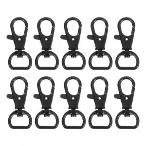 QUARKZMAN 10Pcs Attaches Pivotantes, 0.51 Inch D Ring Claw Classeur M&eacute;tallique &Agrave; Porte &Agrave; Ressort Pour Fabrication De Sacs Porte-Cl&eacute;s Ceinture Sangle, Noir (QUARKZMAN, neuf)