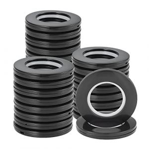 Coolty 32pcs Anneaux &agrave; &oelig;illets de Rideau Anneaux en Plastique Ronds Clips Anneaux de Bricolage Int&eacute;rieur Diam&egrave;tre 40mm pour Rideau de Fen&ecirc;tre, Rideau de Porte de Vestiaire (Noir) (Boarimm, neuf)