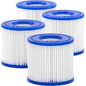 CHIKIXSON Cartouche de Filtre VI Piscine pour Bestway pour Lay-Z-Spa, Cartouche Filtrante Taille VI pour Miami, Vegas, Palm Springs, Paris Monaco, 4 PCS (VI) (CHIKIXSON, neuf)