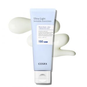COSRX Ultra Light Invisible Sunscreen | SPF50 PA++++, Pas d'&eacute;cran solaire White Cast, l&eacute;ger et &agrave; absorption rapide, protection UV, hydratation boost pour peau endommag&eacute;e par le soleil, Korean Skincare (COSRX Official, neuf)
