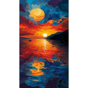 ARTGOTO Peinture par Numero Adulte Grand Format,40x70cm Peinture par Numéro Adulte Paysage Coucher de Soleil A,Paint by Numbers for Adults pour Décoration Murale(Sans Cadre) (ZHUMUTO/ARTGOTO Direct, neuf)