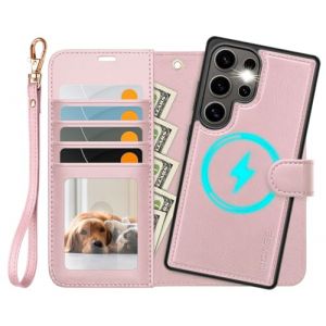 OCASE Coque Amovible pour Samsung Galaxy S25 Ultra, 2 en 1 Housse Cuir PU Portefeuille, RFID Blocage, B&eacute;quille, Fentes pour Cartes, Folio Magnetique Etui pour Samsung Galaxy S25 Ultra - Ros&eacute; (OCASE-EU, neuf)