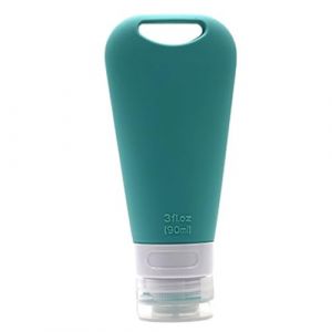 Bouteille de voyage en silicone anti-fuite rechargeable, petite bouteille vide de voyage pour shampooing, 90 ml, porte-bouteille de voyage en silicone (Diaxing, neuf)