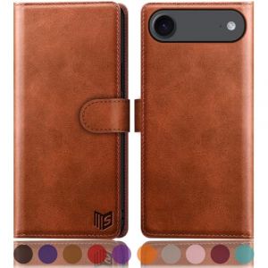 SUANPOT Etui Coque pour iPhone Air 6.5" [RFID Blocage] [Magn&eacute;tique Protection] Fentes pour Cartes Protection Etui Housse Premium en Cuir PU pour Apple iPhone 17 Air Portefeuille Brun Clair (STAVROLINE TRADING COMPANY SINGLE MEMBER P.C., neuf)