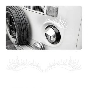 CGEAMDY 2 Paires Sourcils De Phare, Sourcils De Phare De Voiture, Voiture Phare Arrière Sourcil Paupières Garniture Couverture Lampe Autocollant, Voiture Cils Autocollant Décoratif(Blanc) (CGE Auto, neuf)