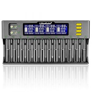 LiitoKala Lii-S12 Charger Compatible avec Li-ION: 26650/22650/18650/18490/18350/17670/17500/17355/16340/14500/10440/AAA/AA/SC/S etc. Ni-MH and NiCd:A, AA, AAA, SC. (LOLOJOY LTD, neuf)