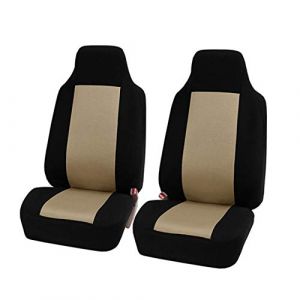 GODGETS Couverture de Si&egrave;ge de Voiture Universelle - Housse de Si&egrave;ge Auto Complet Ensembles - Couvre/Protecteurs de Si&egrave;ges Avant et Arri&egrave;re,Noir Beige,2 * Places Avant (Godgets, neuf)