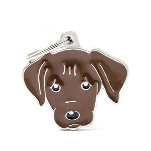 My Family M&eacute;daille pour chien personnalis&eacute; Made in Italy, Labrador Chocolat, Gravure Gratuite, M&eacute;tal &eacute;maill&eacute; &agrave; la main, Collection Friends, 33x30 mm (myfamily-officialstore, neuf)