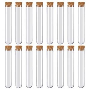 Tube à Essai en Plastique 30ml Transparent Eprouvette Dragée Mariage avec Bouchon Liège pour Bonbons, Epice, Plante, Laboratoire 150 x 20mm 16 Pièces (itimiki OÜ, neuf)
