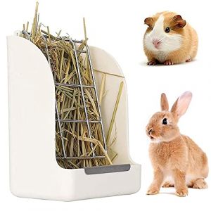 Mangeoire &agrave; Foin pour Lapin, Mangeoire &agrave; Herbe, R&acirc;telier &agrave; Foin Lapin, Mangeoire &agrave; Foin pour Chinchilla, Convient Aux Cobayes, Chinchillas, Hamsters, Lapins, Petits Animaux (Vanillin, neuf)