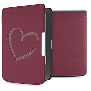 kwmobileÉtui Compatible avec Pocketbook Touch Lux 3/Basic Lux/Basic Touch 2 Coque - Étui à Rabat magnétique tabletteeReader Similicuir - Rouge foncé (KW-Commerce, neuf)