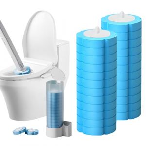 Brosse WC Jetable Recharge avec syst&egrave;me de Fixation am&eacute;lior&eacute;, Nettoyeur Toilette Murale avec Produit, Toilette Rempla&ccedil;able pour Nettoyage de Salle de Bain &agrave; la Maison H&ocirc;tel (24, Bleu) (ComedyKing, neuf)