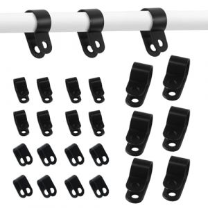 300 Pi&egrave;ces R Clips de Fixation Cable Electrique, P Clips de Base en Plastic pour Serre-c&acirc;bles, Clip de Type R Fixation C&acirc;ble &eacute;lectrique en Nylon pour C&acirc;bles &eacute;lectriques, Serre-fils(noir, 5 tailles) (ErShiPing, neuf)