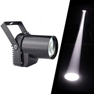 3w Blanc Projecteur pour Boule à Facettes Lumiere pour Boule a Facette avec Moteur, Boule à Facette Scene de Spectacle Lumiere Disco, Spot Led Directionnel Faisceau Pinspot Lumiere de Poursuite (WecanLight, neuf)