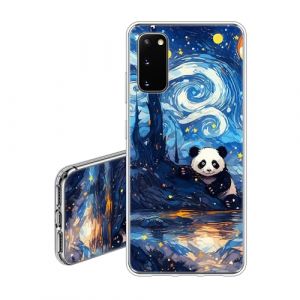 JEZSTHAI Coque Compatible avec Samsung Galaxy S20 Housse Silicone TPU Transparente Souple Antichoc,&Eacute;tui de Protection avec Motif Dessin Esth&eacute;tique,Panda (KARSTHAI, neuf)