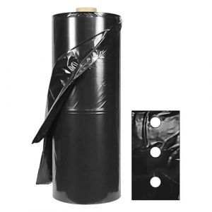 ESTO Kit d'irrigation goutte &agrave; goutte &Eacute;tape 30, diff&eacute;rentes tailles jusqu'&agrave; 1000 m&egrave;tres, film de paillis noir, tissu &eacute;lastique anti-mauvaises herbes, Noir , 50 Metri (BRICONATURA, neuf)