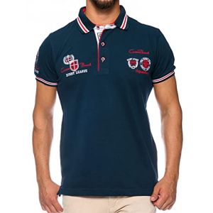 CARISMA Polo à manches courtes pour homme 100 % coton • Polo pour homme avec broderie • T-shirt coupe droite agréable pour le bureau et les loisirs., bleu marine, XL (carismaseller, neuf)