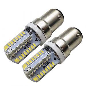 Ruiandsion BA15D Ampoules LED 230V AC Double Culot Ba&iuml;onnette 3014 64SMD Chips Blanc pour machine &agrave; coudre, lustre, non dimmable (Ruiandsion, neuf)