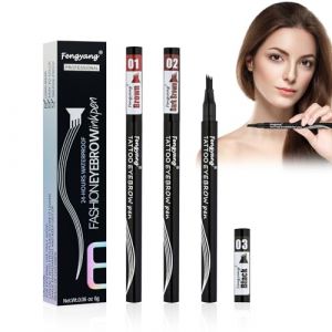 Fengyang® 3Pcs Crayon à sourcils liquide, crayon sourcil waterproof, sourcils maquillagesourcils maquillage semi permanent, stylo sourcil effet poil, Crayon Imperméable (FengyangStore, neuf)
