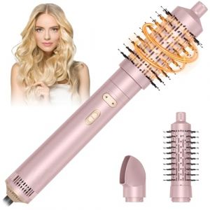 Anluomafuy Brosse Soufflante Rotative, Air Styler 800W, Seche Cheveux Ionique, Brosse Chauffante 3 en 1, Fer a Boucler 38/50mm, 2 Vitesse/2 Temp&eacute;rature, Brosse Lissante pour Lisser, S&eacute;cher (Rose) (Starlighthorizon Innovations Kft., neuf)