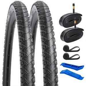 YunSCM 2PCS Pliables 28 Pouces 28x1.60 Pneus 700x40C ETRTO 40-622 et 2PCS 700C Chambres à air AV48mm Valve Compatible Vélo de Route, vélo de Ville 700x38C 700x40C 700x42C Pneu de vélo (YunSCM Direct, neuf)