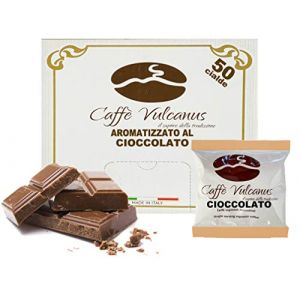 Caffè Vulcanus - Café aromatisé en dosettes ESE standard de 44 mm (50 dosettes, Chocolat) (Caffè Vulcanus, neuf)