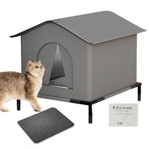 Maison pour Chat Extérieur Hiver, Niche pour Chat Exterieur Isolée Hiver, 40x33x33cm Tente Cabane Chats avec Plancher Surélevé Et Tapi pour Jardin, Cour, Terrasse, Pelouse Et Porche SuréLevéE Et (jianyzi, neuf)