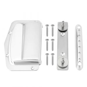 eMagTech 1 Jeu de Chevalet de Guitare Argenté Ensemble de Chevalet Fixe Réglable Ensemble de Chevalet Compatible avec Guitare électrique à 6 Cordes Teisco (vintage) avec Vis de Montage (eMagTech, neuf)