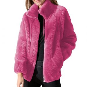 Veste Polaire Femme Grande Taille Mi Saison en Laine Anorak Manteau Gilet Chaud Manteaux Imperm&eacute;ables Hiver Fausse Fourrure Poncho Jacket Automne Chic Zipp&eacute;e Doudoune Blouson (keicyd, neuf)