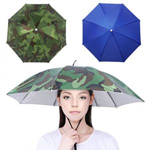 Yangshine Lot de 2 chapeaux parapluie avec bande &eacute;lastique, chapeau parapluie de p&ecirc;che en plein air, Couleur 2, 69 cm (yangshine, neuf)