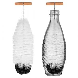 Goupillon de 35 cm Compatible avec Les Bouteilles en Verre Sodastream, Poils Durs et Éponge Douce, sans Rayures pour Enlever La Saleté Tenace, Ajustement Parfait avec Bouteille de Soda (Noire) (NOKWOCY TRADE Kft., neuf)
