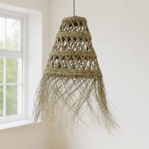 Generico Lustre à Suspension en Paille Artisanale Marocaine: Style Ethnique, Éclairage Naturel et Confortable 2403211009 (Etnico del Mondo, neuf)