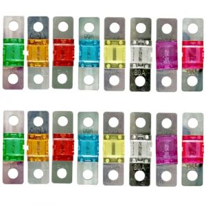 16 Pcs Fusible Voiture, Midi &agrave; Courant &eacute;l&eacute;v&eacute; Bolt-on Fusible 32V 30/40/50/60/70/80/100/125 Fusible &agrave; Plats,Mini Fusibles pour Voitures, Camions, V&eacute;hicules de Construction, Bus, Caravanes (Hshihaysx, neuf)