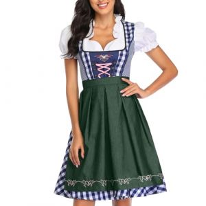 G&eacute;n&eacute;rique Costume Dirndl Femme &Eacute;v&eacute;nement - Robe Bavaroise Traditionnelle Style Oktoberfest (F&ecirc;te de la Bi&egrave;re) - Jupe &Eacute;vas&eacute;e, Corsage - D&eacute;guisement Festival, Carnaval (Windsfinr, neuf)