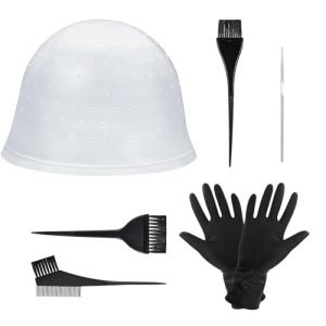 Bonnet Meches Cheveux Trous,Kit de Coloration Complet Comprenant des Bonnet Meches Cheveux 3 Pinceaux et 1 Gant pour Des M&egrave;ches Faciles &agrave; R&eacute;aliser &agrave; la Maison pour Coloration pour Femmes Filles (DeepSeed, neuf)