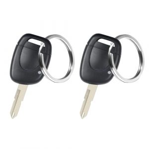 Kesiku 2 Pi&egrave;ces Boitier Cl&eacute; pour Renault Twingo Kangoo Clio Master Espace Laguna T&eacute;l&eacute;commande, Coque Cl&eacute; Twingo 1, Clef Kangoo - avec Porte-cl&eacute; (kesiku, neuf)