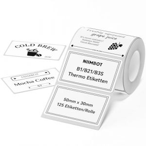 &Eacute;tiquettes thermocollantes NIIMBOT, ruban d'&eacute;tiquettes papier B1/B21/B3S pour &eacute;cole, maison, bureau, petites entreprises (Blanc-Rectangle-50 x 30 mm) (NIIMBOT, neuf)