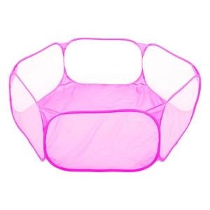 1 Pièces Parc Portable Petits Animaux, Parc à Hamster Respirant, Tente Cage Petits Animaux, Cage Jeu Pliable Animaux Compagnie, pour Cobaye, Hamster, Chinchillas et Hérissons (Rose) (FIBOUND EU, neuf)