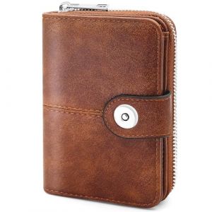 Portefeuille Femme Cuir Porte PU Petit Porte Monnaie Femmes RFID Blocage Porte Carte Femme avec 8 Fentes pour Cartes Portefeuilles avec Fermeture &eacute;clair Poche &agrave; Monnaie (Marron) (YERUUE, neuf)