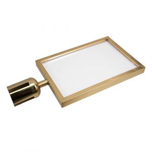 SUPVOX Support de Panneau Portrait A4 Doré pour Poteau de Clôture Passage de Sangle Rétractable Cadre Double Face Amovible Compatible Poteau de Guidage pour Contrôle des Foules et (Curve Saver, neuf)
